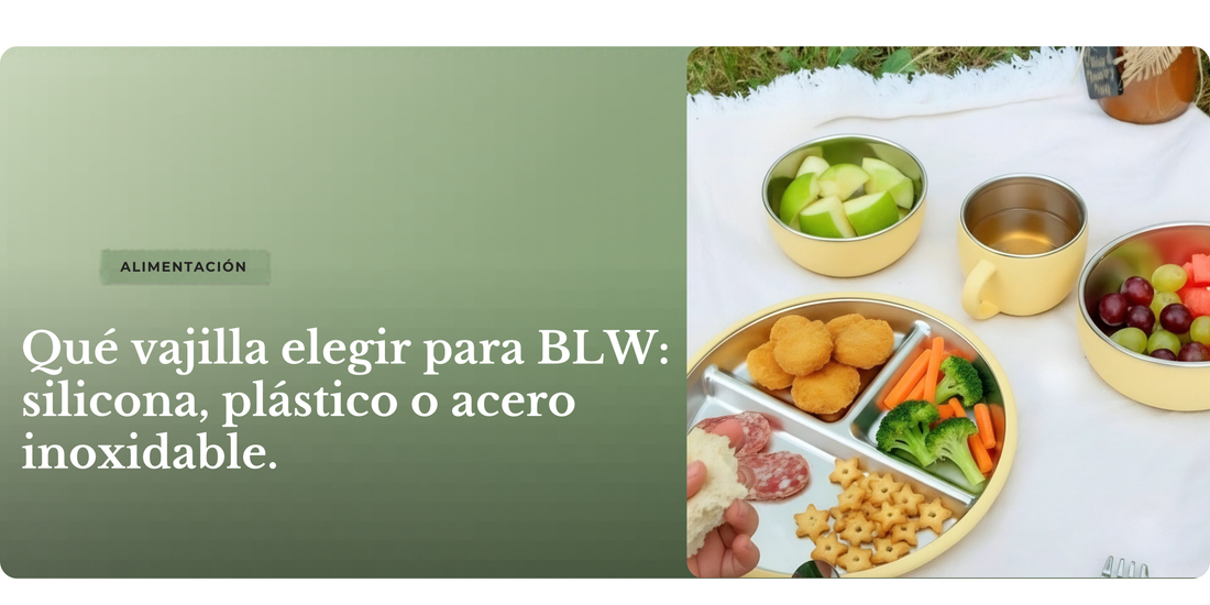 Vajilla para bebé de acero inoxidable y silicona de grado alimentario con ventosa antideslizante de 7 piezas con plato dividido