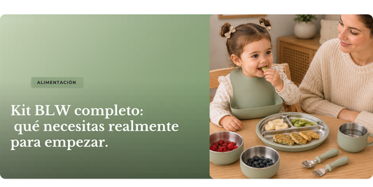 Bebé explorando alimentos BLW con set de alimentación de acero inoxidable Amavo Shop