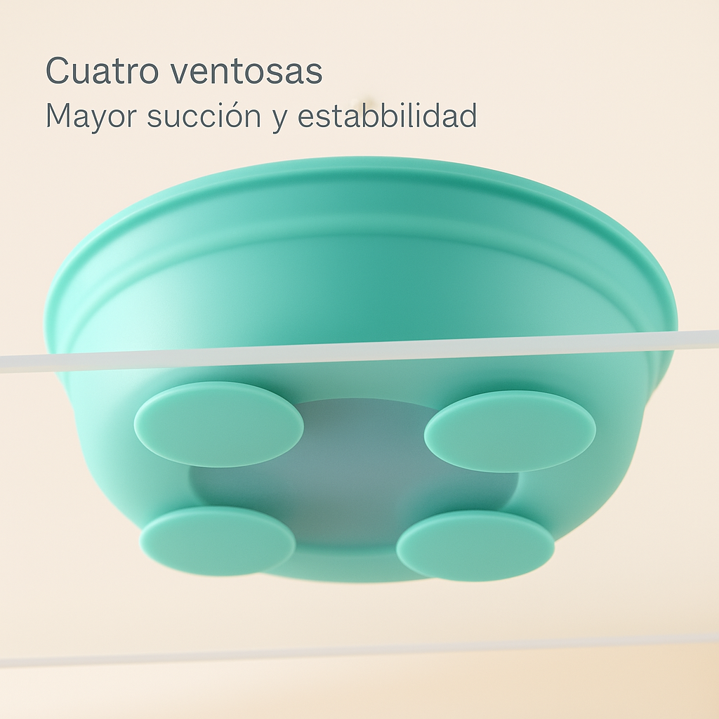 Plato hondo Infantil de Acero Inoxidable con Ventosa Antideslizante | Libre de Plásticos | Resistente a Caídas