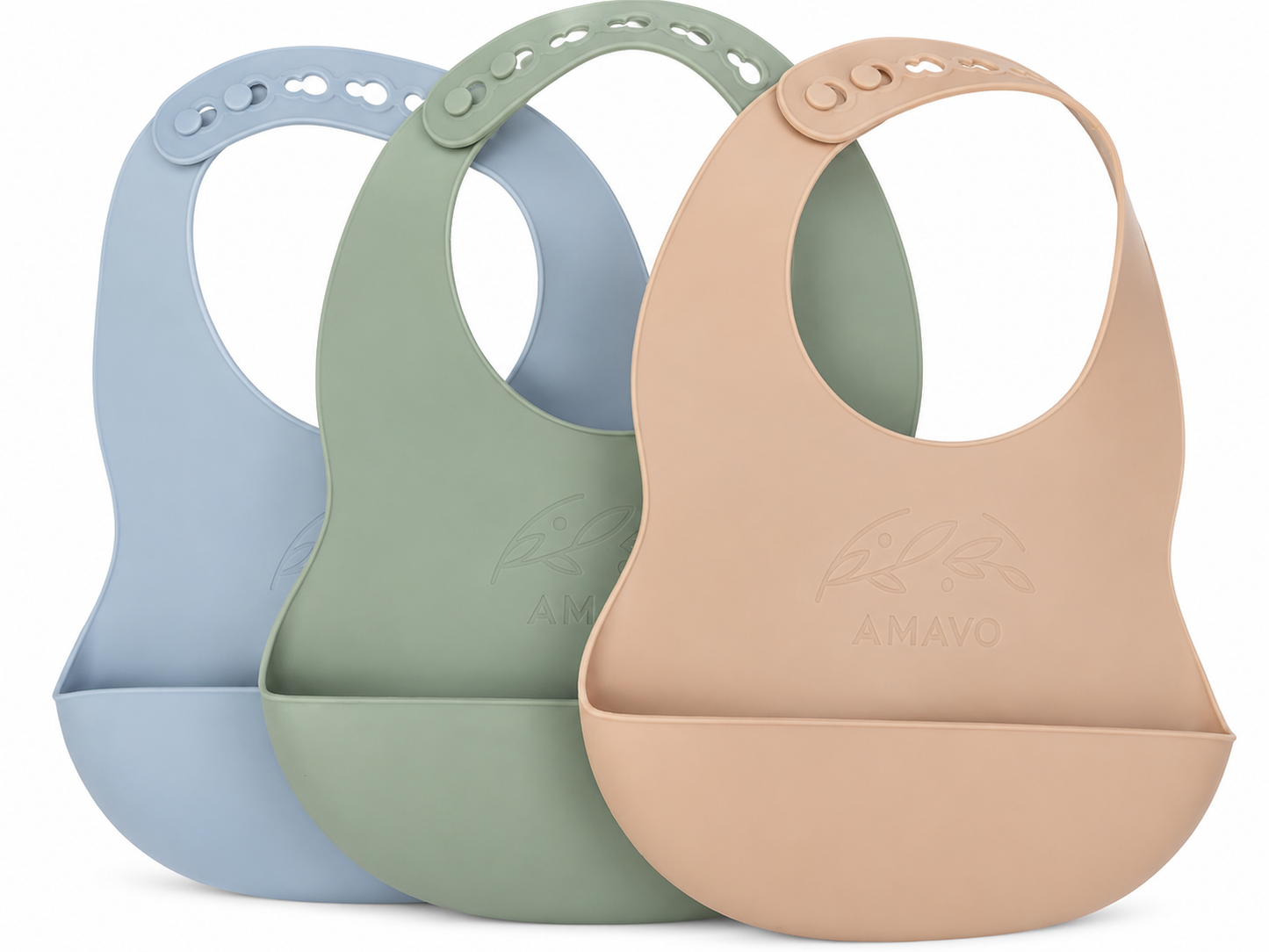 Cubiertos y Babero de Silicona y Acero Inoxidable para Bebé – BLW, Libre de BPA