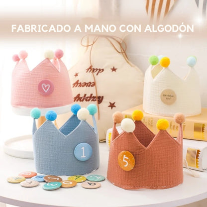 Set completo de corona Montessori con todos los números del 0 al 9 — reutilizable año tras año