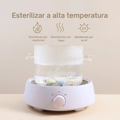 Fácil de limpiar y esterilizar con ebullición, vapor, lavavajillas o luz UV